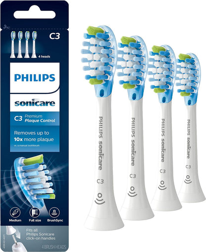 Philips Sonicare C3 Replacement Brush Heads, Premium Plaque Defence BrushSync Enabled